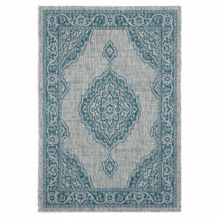 UNITED WEAVERS OF AMERICA 5 ft. 3 in. x 7 ft. 6 in. Augusta Sant Andrea Aqua Rectangle Area Rug 3900 10263 69